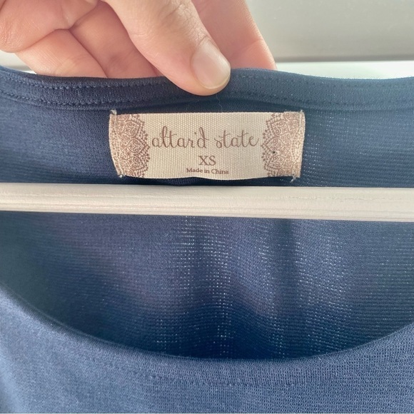 Altar'd State Fall Felicity Pointe Nautical Stripe Casual Dress Navy XS - Picture 6 of 8